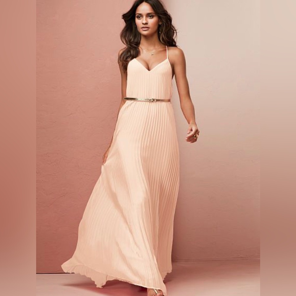 Elegant Peach Maxi Dress